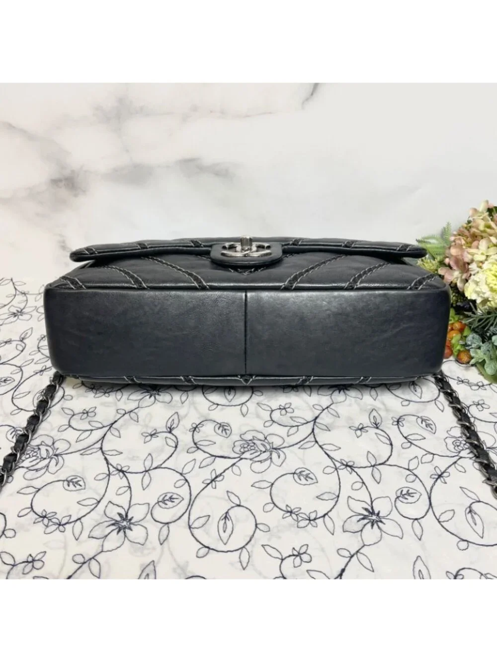 Chanel Double Flap 2-Way Chevron Bag